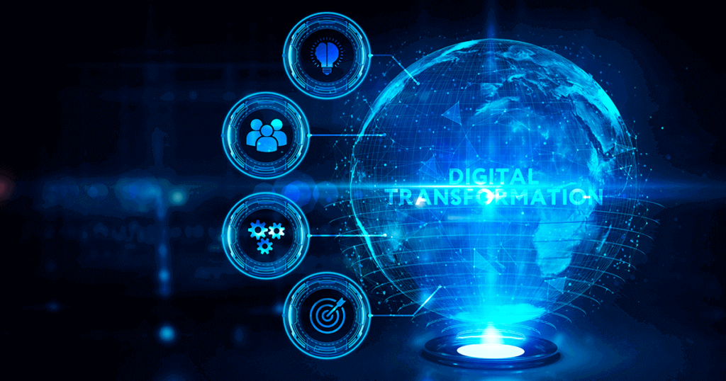 holograma con palabra transformación digital
