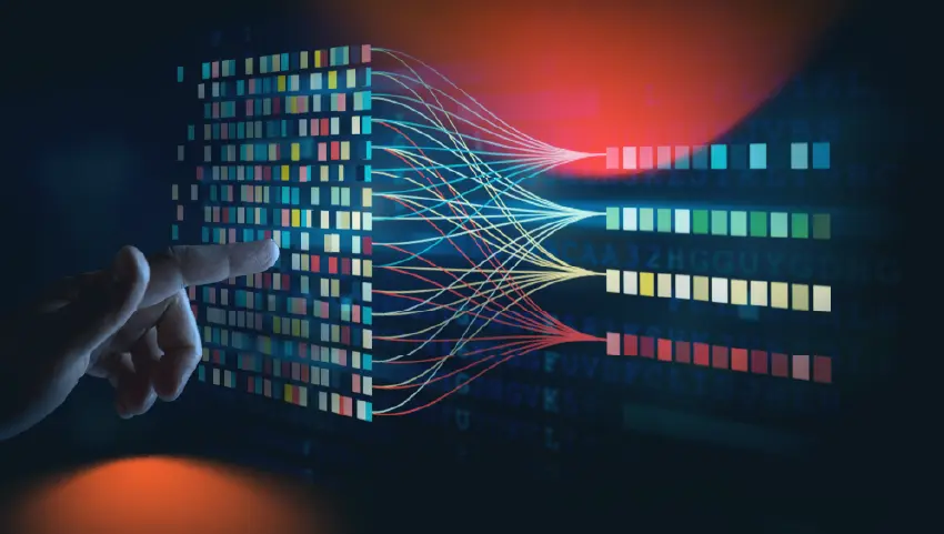 Big data analytics visualizing complex data set on touchscreen